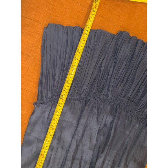 RAMMY BROOK Silk Navy Blue Sleeveless Ruffle Hem Mini Dress Women Medium - Picture 8 of 9